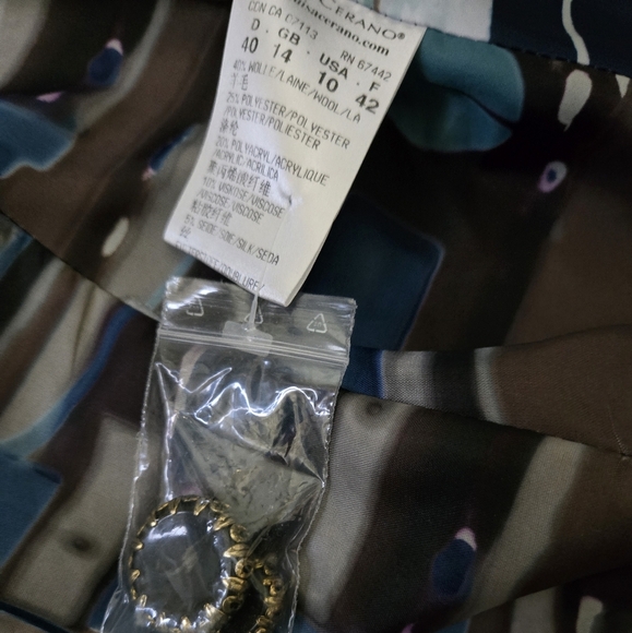 LUISA CERANO Wool Blazer With Velvet Lined Collar And Silk Lining. Size 10 - Picture 12 of 16